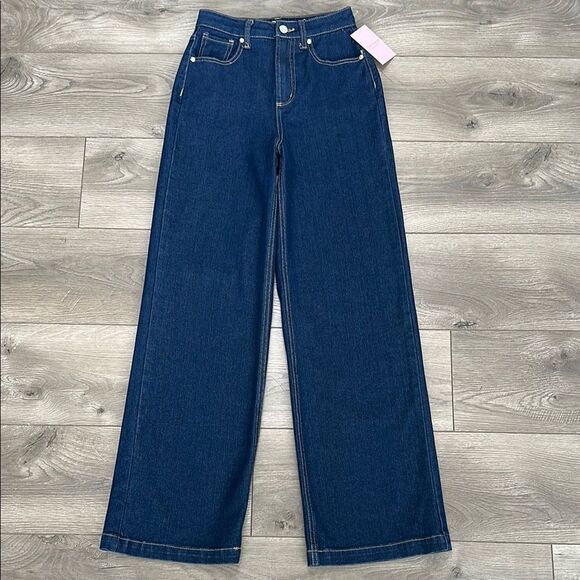 Juicy Couture High Rise Wide Leg Rhinestone Embellished Blue Jeans Size 26 - Picture 4 of 12